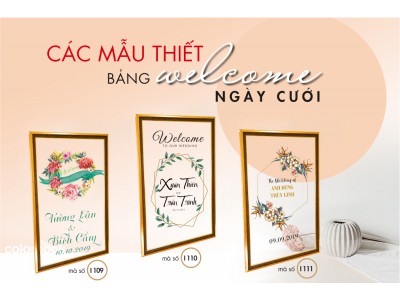 Các mẫu thiết kế đẹp Bảng Welcome đám cưới